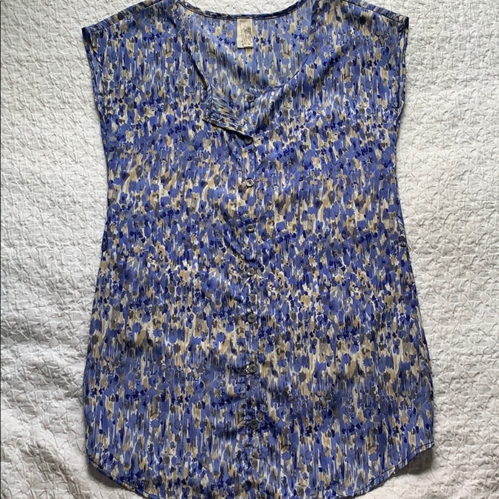 Patterned Button Down Tunic Dress